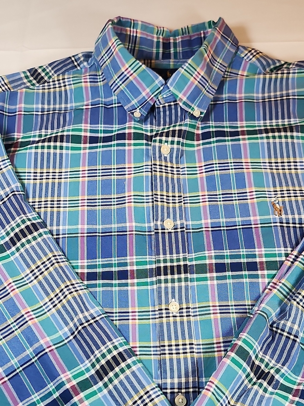 Ralph Lauren Blue Multi Plaid Button-Down Shirt